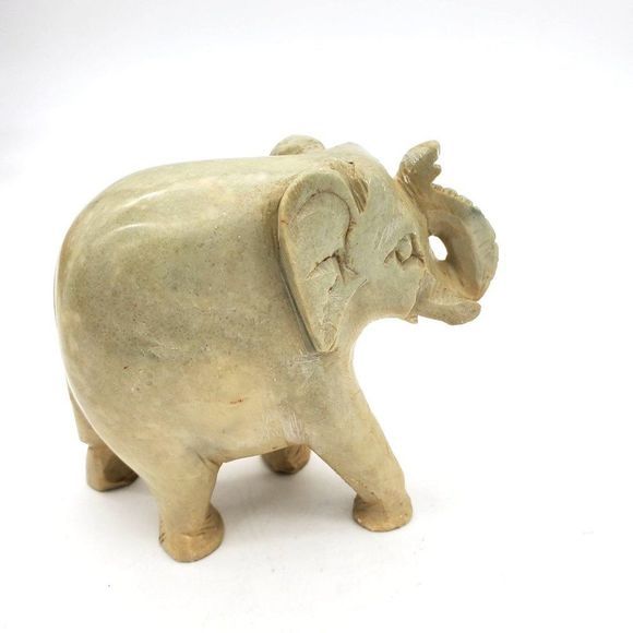 VTG Marble Elephant Figurine Carved Stone Paper Weight Decor Safari Shelf Decor‎ - Picture 4 of 7
